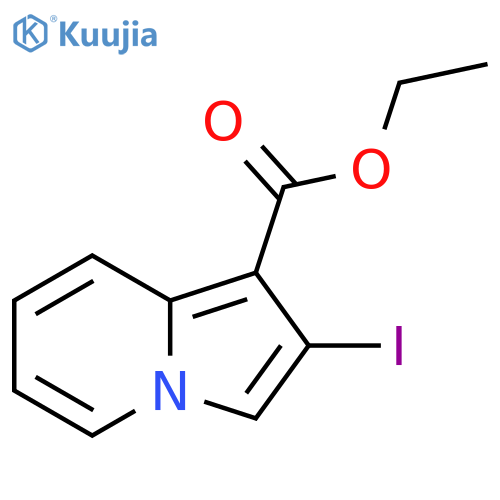 2-Iodo-indolizine-1-carboxylic acid ethyl ester structure
