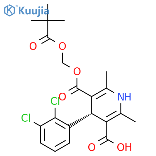 (S)-4-(2,3-dichlorophenyl)-1,4-dihydro-2,6-dimethyl-5-pivaloyloxymethoxycarbonyl-3-pyridinecarboxylic acid structure