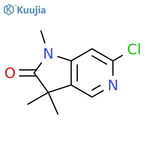 6-chloro-1,3,3-trimethyl-1H,2H,3H-pyrrolo[3,2-c]pyridin-2-one structure