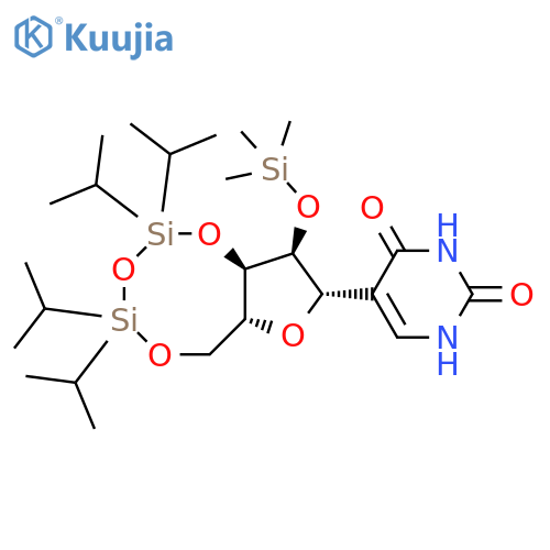 2,4(1H,3H)-Pyrimidinedione, 5-[3,5-O-[1,1,3,3-tetrakis(1-methylethyl)-1,3-disiloxanediyl]-2-O-(trimethylsilyl)-β-D-ribofuranosyl]- (9CI) structure