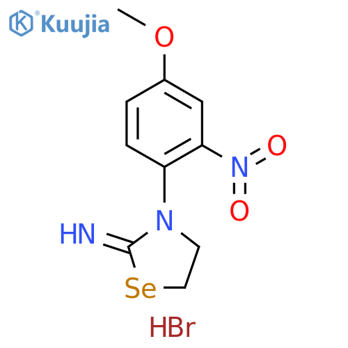 2-Selenazolidinimine, 3-(4-methoxy-2-nitrophenyl)-, hydrobromide (1:1) structure