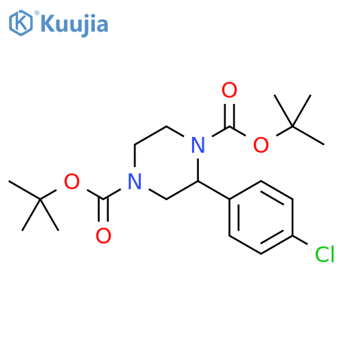 1,4-Piperazinedicarboxylic acid, 2-(4-chlorophenyl)-, 1,4-bis(1,1-dimethylethyl) ester, (+)- structure