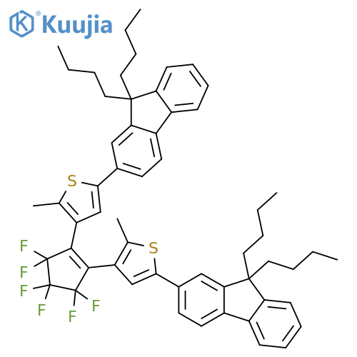 Thiophene, 3,3'-(3,3,4,4,5,5-hexafluoro-1-cyclopentene-1,2-diyl)bis[5-(9,9-dibutyl-9H-fluoren-2-yl)-2-methyl- structure