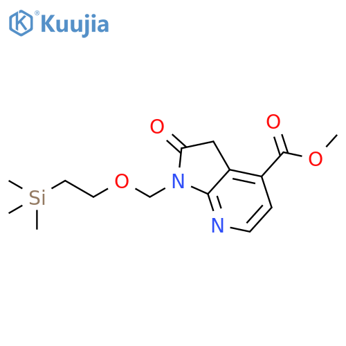Methyl 2-oxo-1-((2-(trimethylsilyl)ethoxy)methyl)-2,3-dihydro-1h-pyrrolo[2,3-b]pyridine-4-carboxylat structure