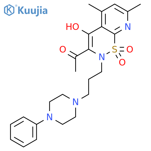 Ethanone,1-[4-hydroxy-5,7-dimethyl-1,1-dioxido-2-[3-(4-phenyl-1-piperazinyl)propyl]-2H-pyrido[3,2-e]-1,2-thiazin-3-yl]- structure