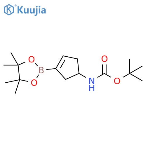 tert-butyl N-[3-(4,4,5,5-tetramethyl-1,3,2-dioxaborolan-2-yl)cyclopent-3-en-1-yl]carbamate structure