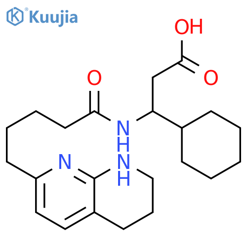 Cyclohexanepropanoic acid, β-[[1-oxo-5-(5,6,7,8-tetrahydro-1,8-naphthyridin-2-yl)pentyl]amino]- structure