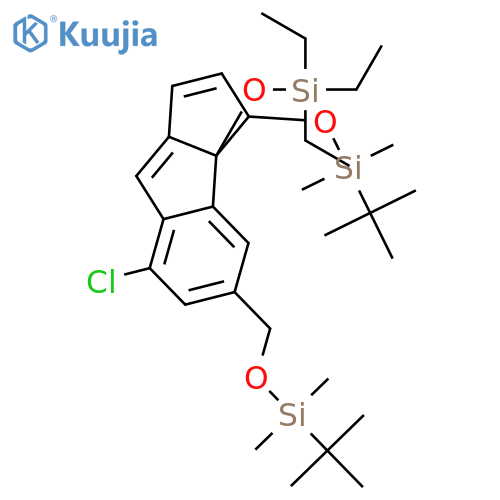 Cyclopent[a]indene, 7-chloro-3-[[(1,1-dimethylethyl)dimethylsilyl]oxy]-5-[[[(1,1-dimethylethyl)dimethylsilyl]oxy]methyl]-3,3a-dihydro-3a-[(triethylsilyl)oxy]-, (3S,3aR)- structure