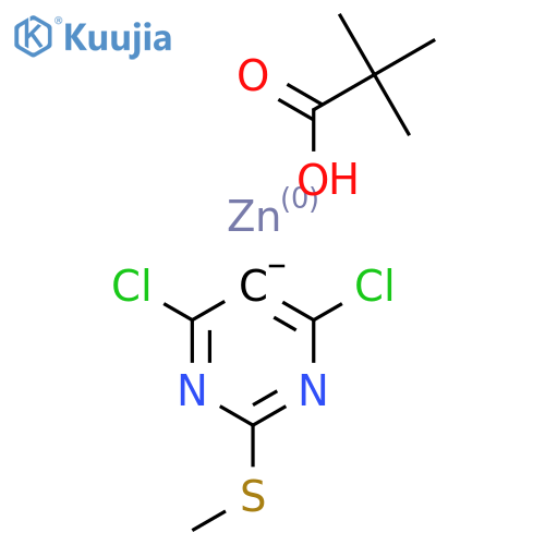 4,6-Dichloro-2-methylsulfanyl-5H-pyrimidin-5-ide;2,2-dimethylpropanoic acid;ZINC structure