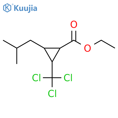 Cyclopropanecarboxylic acid, 2-(2-methylpropyl)-3-(trichloromethyl)-, ethyl ester, (1R,2R,3R)-rel- structure