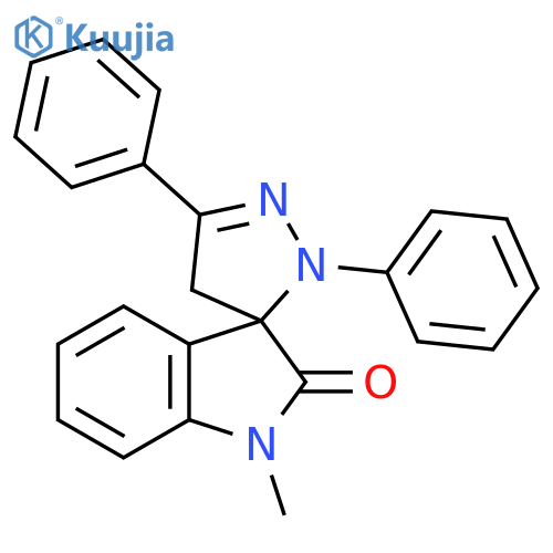 Spiro[3H-indole-3,3'-[3H]pyrazol]-2(1H)-one,2',4'-dihydro-1-methyl-2',5'-diphenyl- structure
