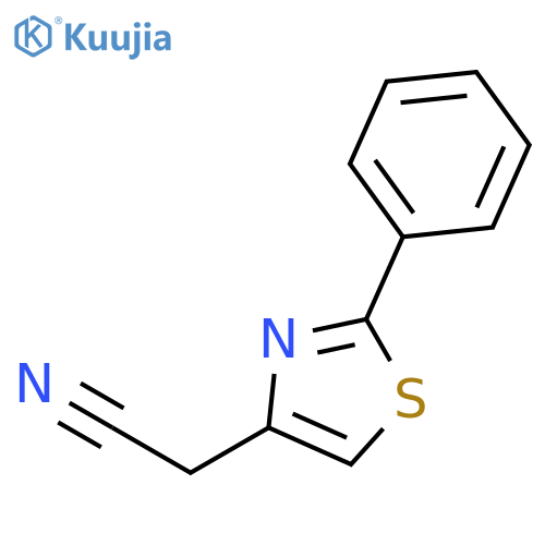 2-(2-phenyl-1,3-thiazol-4-yl)acetonitrile structure