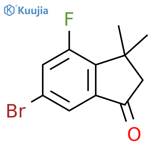 6-bromo-4-fluoro-3,3-dimethyl-indan-1-one structure