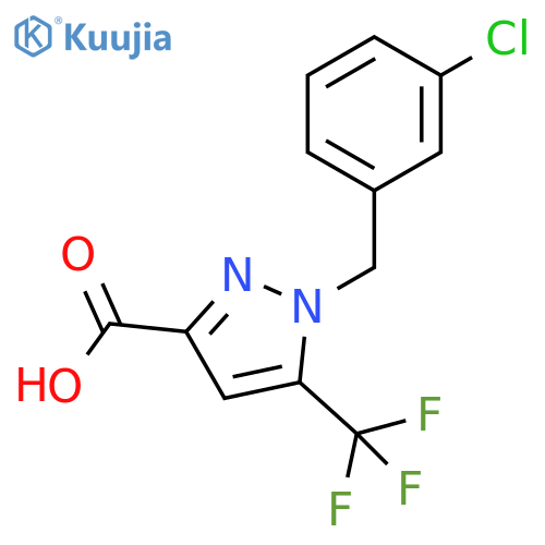 1-(3-chlorobenzyl)-5-(trifluoromethyl)-1H-pyrazole-3-carboxylic acid structure
