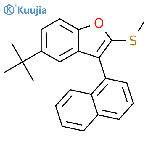 Benzofuran, 5-(1,1-dimethylethyl)-2-(methylthio)-3-(1-naphthalenyl)- structure