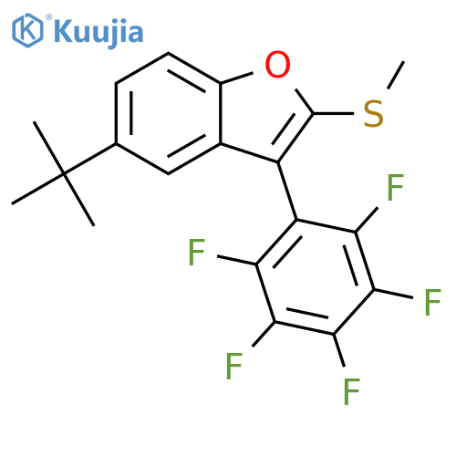 Benzofuran, 5-(1,1-dimethylethyl)-2-(methylthio)-3-(2,3,4,5,6-pentafluorophenyl)- structure