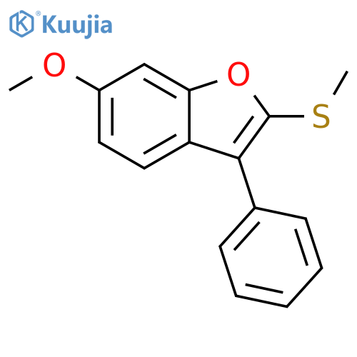 Benzofuran, 6-methoxy-2-(methylthio)-3-phenyl- structure