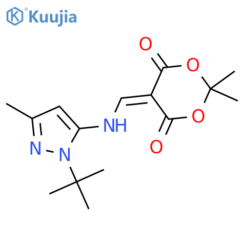 1,3-Dioxane-4,6-dione, 5-[[[1-(1,1-dimethylethyl)-3-methyl-1H-pyrazol-5-yl]amino]methylene]-2,2-dimethyl- structure