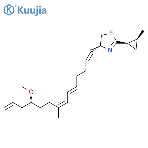 Thiazole, 4,5-dihydro-4-[(1Z,5E,7Z,11R)-11-methoxy-8-methyl-1,5,7,13-tetradecatetraenyl]-2-[(1R,2S)-2-methylcyclopropyl]-, (4R)-rel- (9CI) structure