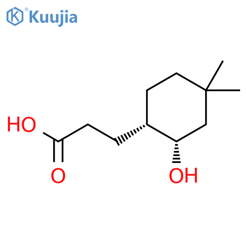 Cyclohexanepropanoic acid, 2-hydroxy-4,4-dimethyl-, cis- structure