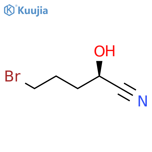 (R)-(+)-5-bromo-2-hydroxypentanenitrile structure