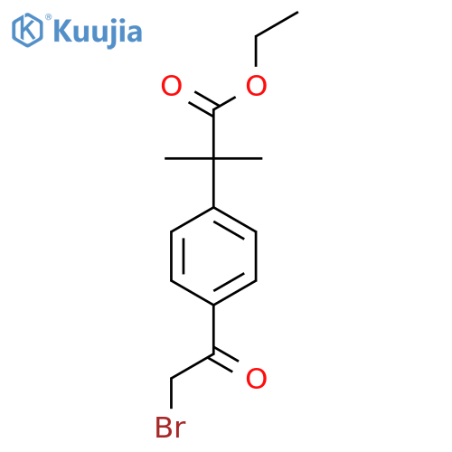 Ethyl 2-(4-(2-bromoacetyl)phenyl)-2-methylpropanoate structure