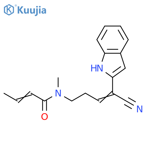 2-Butenamide, N-[4-cyano-4-(1H-indol-2-yl)-3-butenyl]-N-methyl- structure