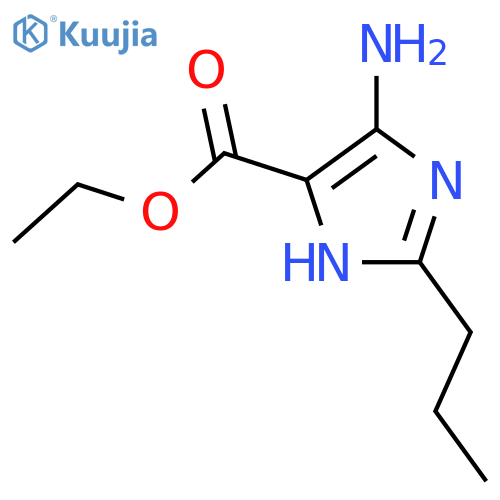 1H-Imidazole-4-carboxylicacid, 5-amino-2-propyl-, ethyl ester structure