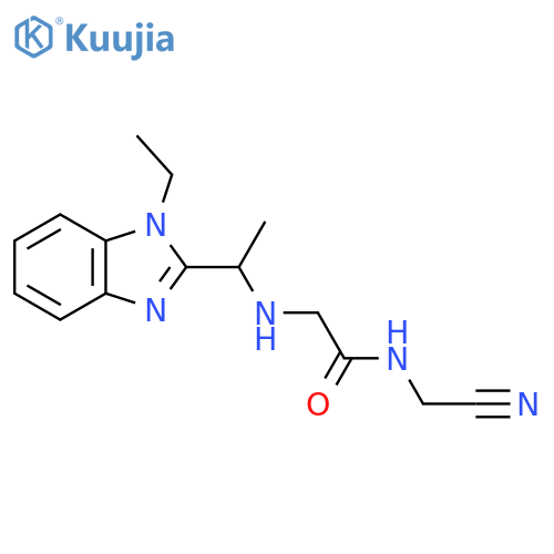 N-(Cyanomethyl)-2-[[1-(1-ethyl-1H-benzimidazol-2-yl)ethyl]amino]acetamide structure