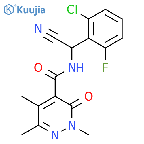 N-[(2-Chloro-6-fluorophenyl)-cyanomethyl]-2,5,6-trimethyl-3-oxopyridazine-4-carboxamide structure