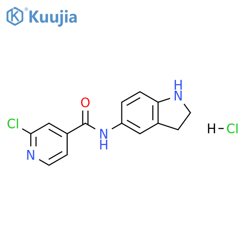2-chloro-N-(2,3-dihydro-1H-indol-5-yl)pyridine-4-carboxamide hydrochloride structure