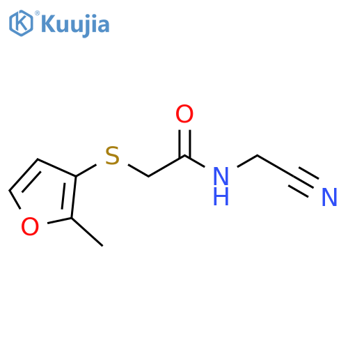N-(cyanomethyl)-2-(2-methylfuran-3-yl)sulfanylacetamide structure