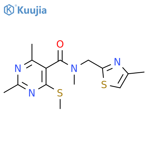 N,2,4-Trimethyl-N-[(4-methyl-2-thiazolyl)methyl]-6-(methylthio)-5-pyrimidinecarboxamide structure