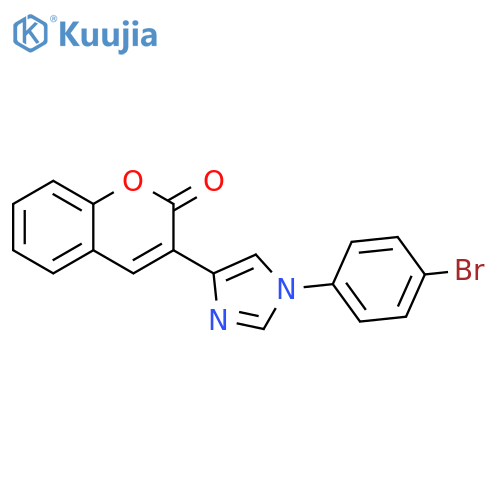 2H-1-Benzopyran-2-one, 3-[1-(4-bromophenyl)-1H-imidazol-4-yl]- structure