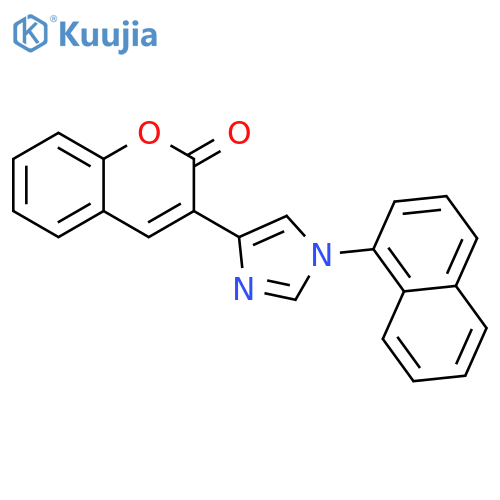 2H-1-Benzopyran-2-one, 3-[1-(1-naphthalenyl)-1H-imidazol-4-yl]- structure