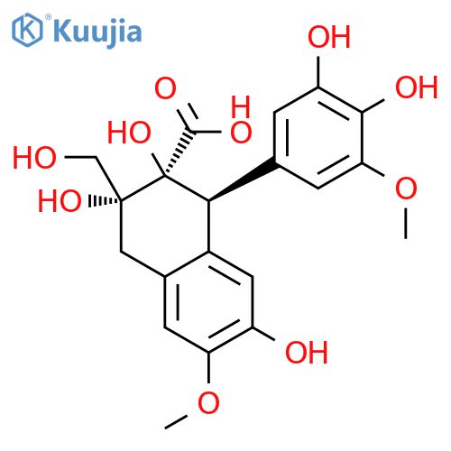 2-Naphthalenecarboxylicacid,1-(3,4-dihydroxy-5-methoxyphenyl)-1,2,3,4-tetrahydro-2,3,7-trihydroxy-3-(hydroxymethyl)-6-methoxy-,(1S,2S,3R)- structure