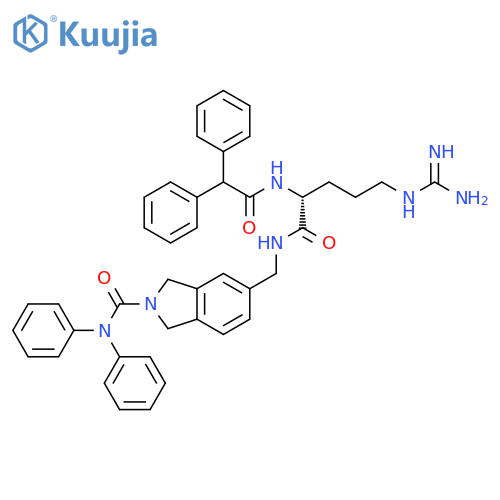 2H-Isoindole-2-carboxamide,5-[[[5-[(aminoiminomethyl)amino]-2-[(diphenylacetyl)amino]-1-oxopentyl]amino]methyl]-1,3-dihydro-N,N-diphenyl-, (R)- structure
