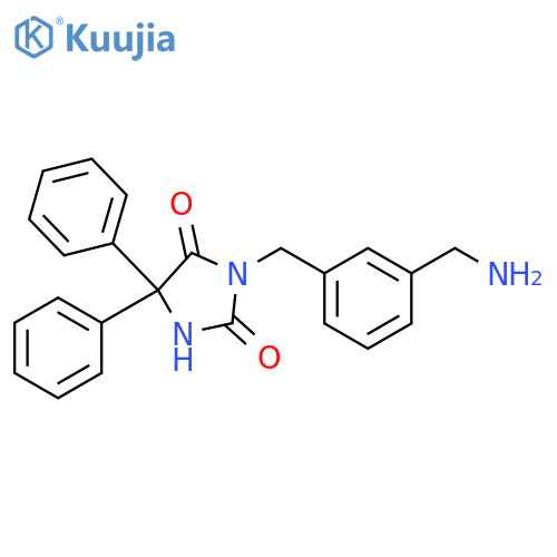 2,4-Imidazolidinedione, 3-[[3-(aminomethyl)phenyl]methyl]-5,5-diphenyl- structure