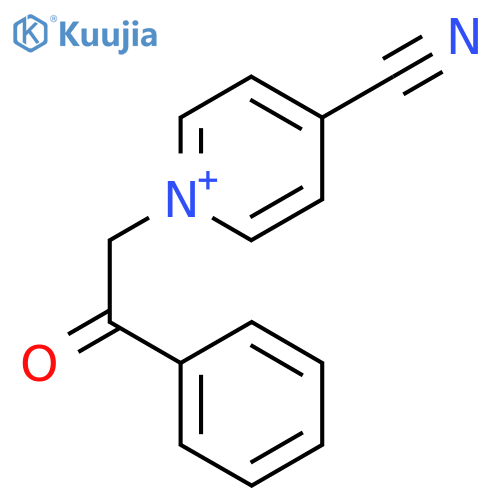 Pyridinium, 4-cyano-1-(2-oxo-2-phenylethyl)- structure