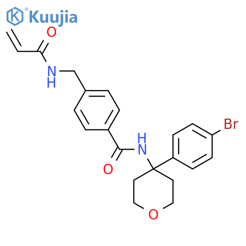 N-[4-(4-bromophenyl)oxan-4-yl]-4-[(prop-2-enamido)methyl]benzamide structure