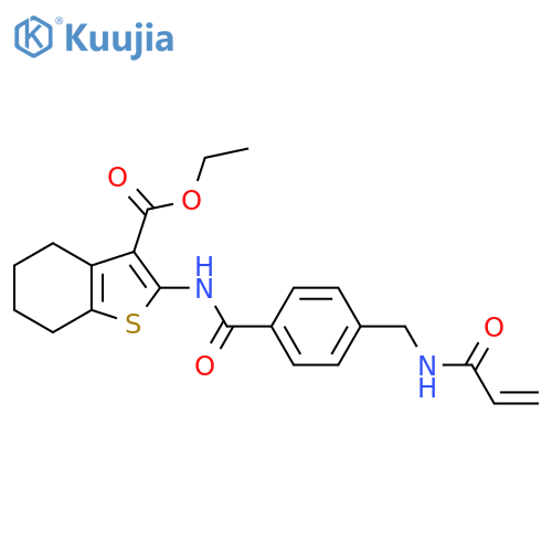 Ethyl 2-{4-[(prop-2-enamido)methyl]benzamido}-4,5,6,7-tetrahydro-1-benzothiophene-3-carboxylate structure