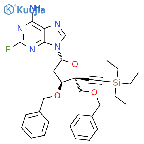 Adenosine, 2'-deoxy-2-fluoro-3',5'-bis-O-(phenylmethyl)-4'-C-[2-(triethylsilyl)ethynyl]- structure