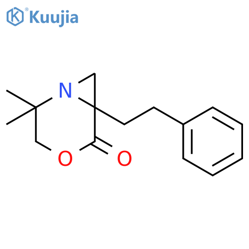 4-Oxa-1-azabicyclo[4.1.0]heptan-5-one, 2,2-dimethyl-6-(2-phenylethyl)- structure