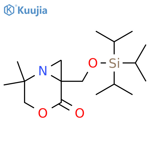 4-Oxa-1-azabicyclo[4.1.0]heptan-5-one, 2,2-dimethyl-6-[[[tris(1-methylethyl)silyl]oxy]methyl]- structure