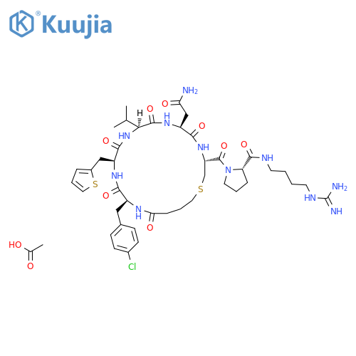 c(Bua-Cpa-Thi-Val-Asn-Cys)-Pro-d-Arg-NEt2 acetate structure