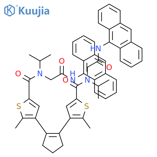 2-Thiophenecarboxamide, 4,4'-(1-cyclopentene-1,2-diyl)bis[N-[2-(9-anthracenylamino)-2-oxoethyl]-5-methyl-N-(1-methylethyl)- structure