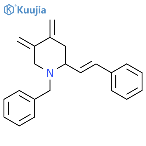 Piperidine, 4,5-bis(methylene)-2-[(1E)-2-phenylethenyl]-1-(phenylmethyl)- structure