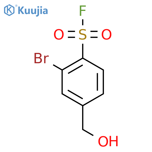 2-bromo-4-(hydroxymethyl)benzene-1-sulfonyl fluoride structure