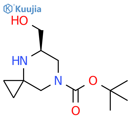 tert-butyl (5R)-5-(hydroxymethyl)-4,7-diazaspiro[2.5]octane-7-carboxylate structure