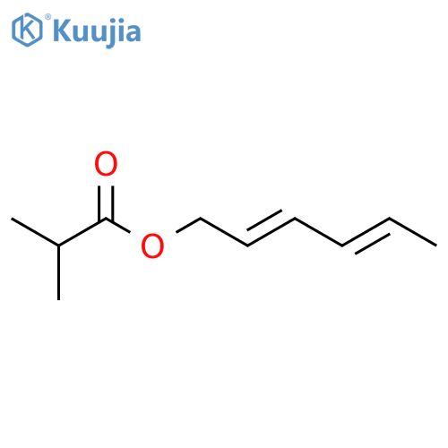 Propanoic acid,2-methyl-, 2,4-hexadien-1-yl ester structure